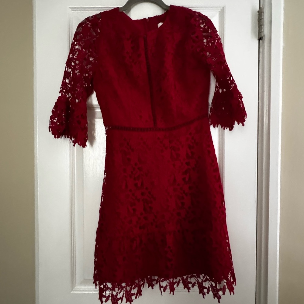 Elegant Red Lace Dress